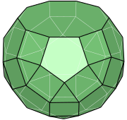 在切去五角台塔处补上十边形面后形成小斜方截半二十面体欠一侧台塔（英语：Diminished rhombicosidodecahedron）